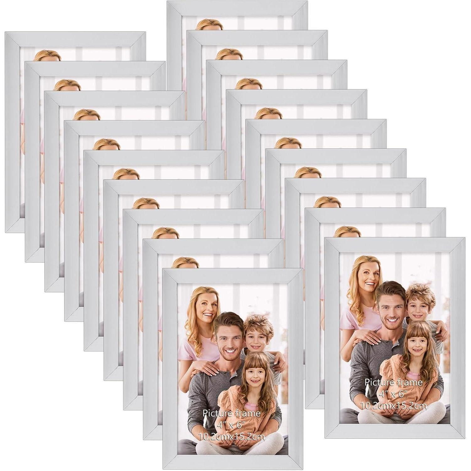 LuxusKollektion Bilderrahmen-Set Bilderrahmen Collage 18 Stück 10x15 Wand Silber 10x15cm