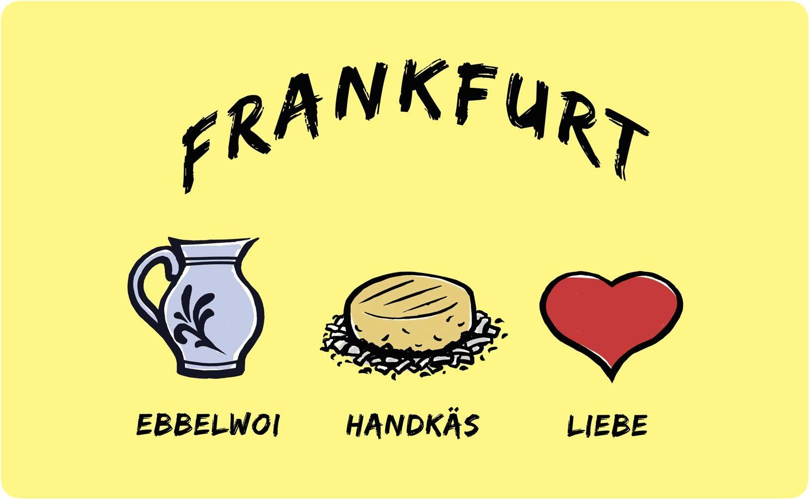 Frühstücksbrett Ebbelwoi Stadtmeister - Handkäs die - Frankfurt: Liebe, Melamin