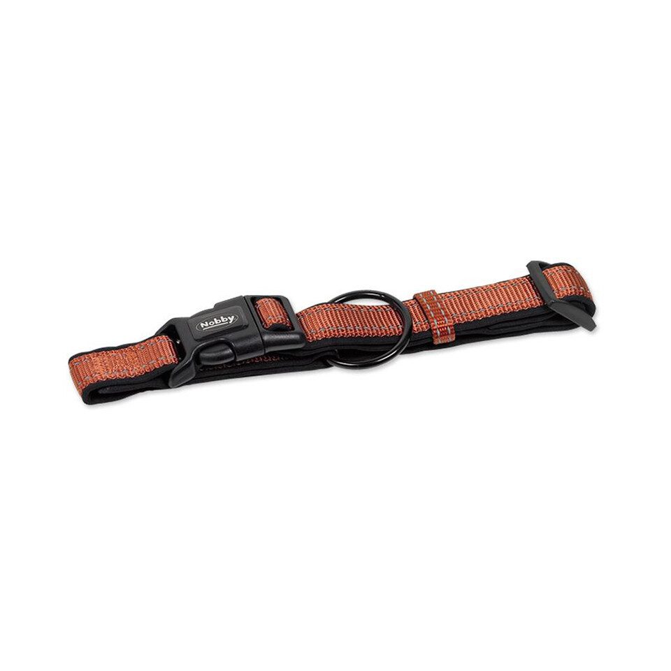 Nobby Hunde-Halsband Halsband Classic Reflect Soft terracotta/schwarz