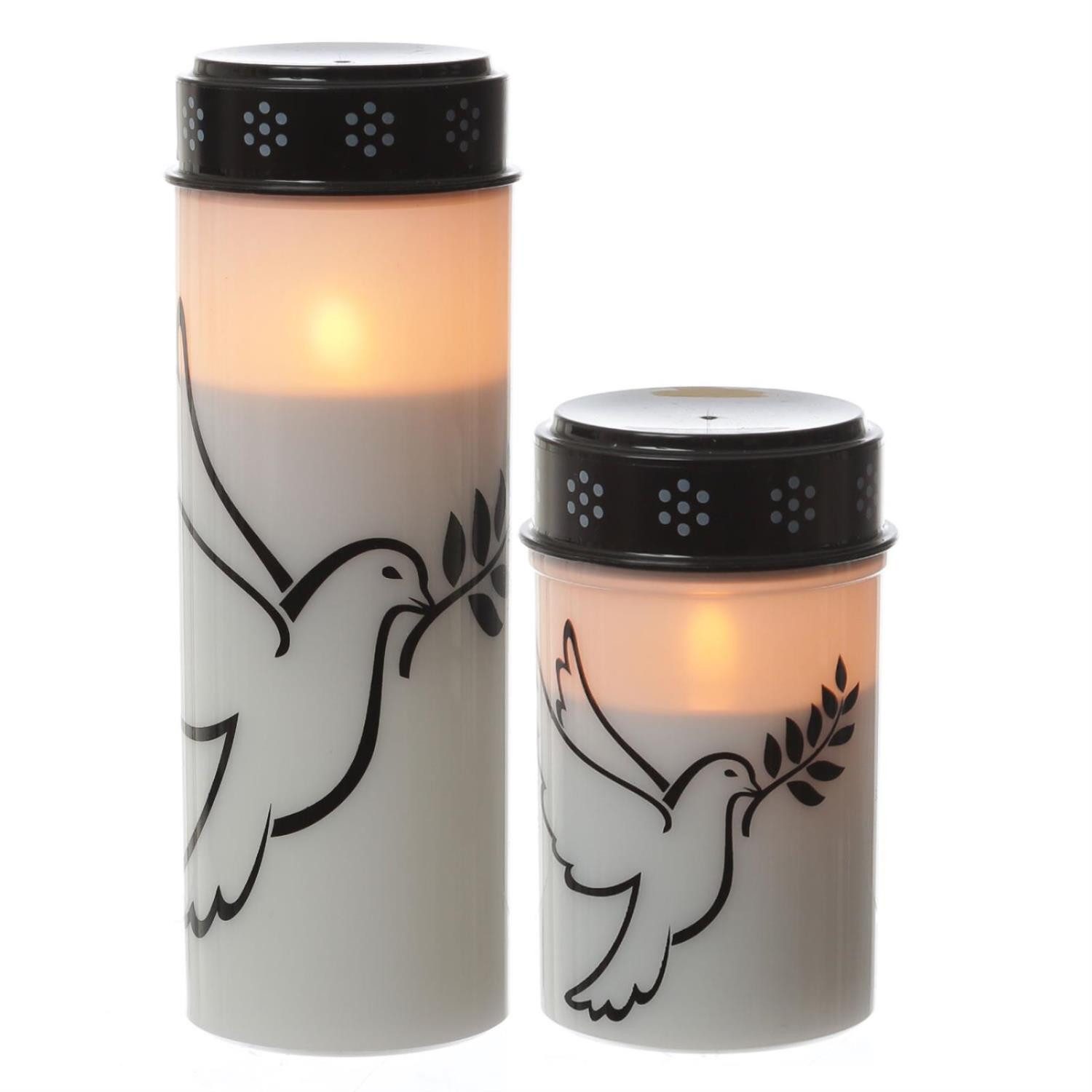 MARELIDA LED-Kerze LED Grablichter Grabkerzen Taube 2500 Std. Friedhofskerz günstig online kaufen