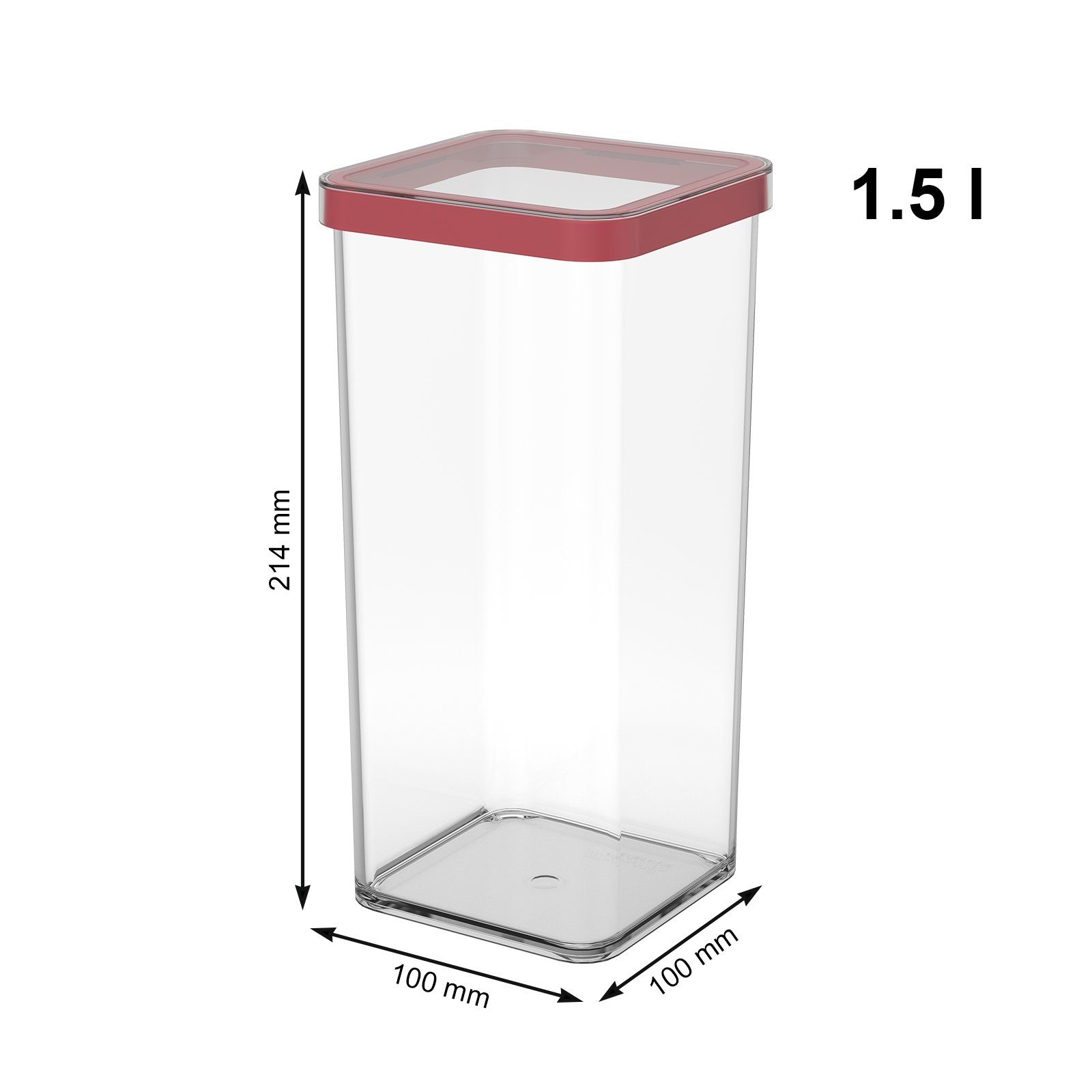 Größen, lebensmittelechter 3-tlg) Set Rot BPA-frei, Vorratsdosen verschiedene (PP) Kunststoff (Vorratsdosenset, Transparent Vorratsdose Loft 3er-Set / ROTHO