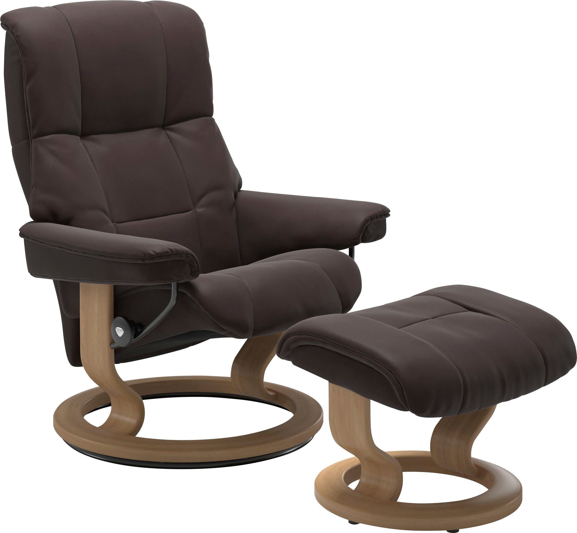 Stressless® Relaxsessel Mayfair Base, mit mit & L, Relaxsessel Hocker, Hocker), (Set, Eiche Größe S, M Gestell Classic mit