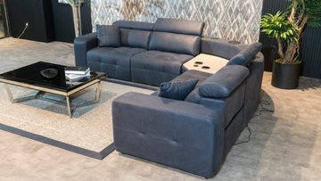 JVmoebel Ecksofa Ecksofa L form Ledersofa Großes Sofa Grau Couch Wohnzimmer Design, 1 Teile, Made in Europa