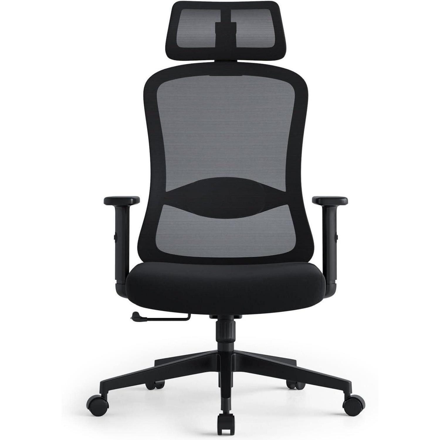 LuxusKollektion Bürostuhl Ergonomischer Bürostuhl mit 2D Kopfstütze, Armlehnen und Lendenkissen