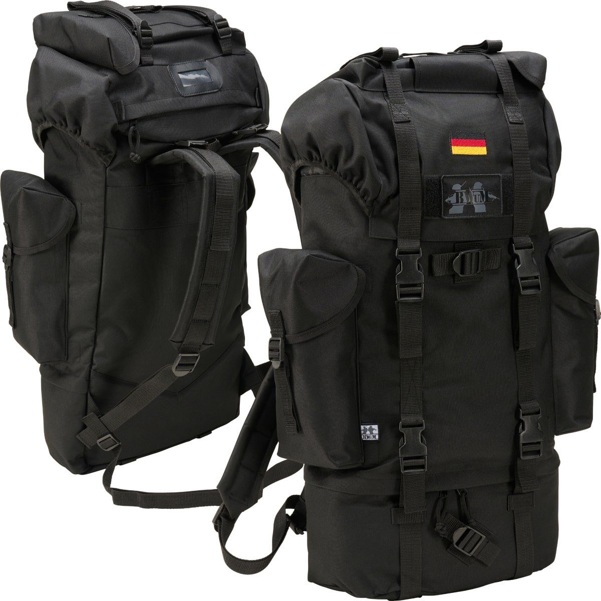 BWuM Daypack BWuM Bundeswehr Kampfrucksack 65L + Patch & Flagge