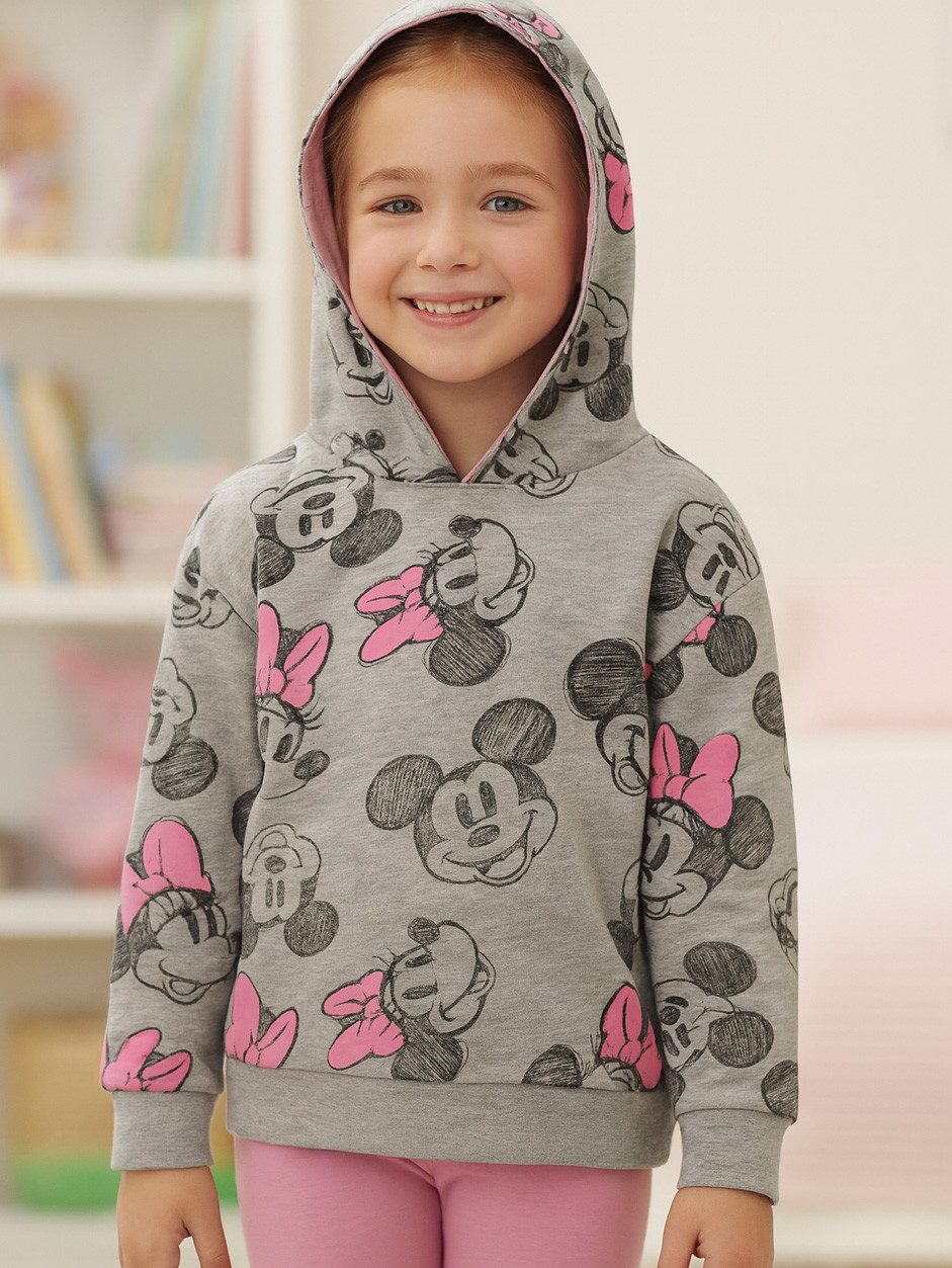United Labels® Sweatshirt Disney - Mickey & Minnie Mouse allover, Hatch style- Hoodie
