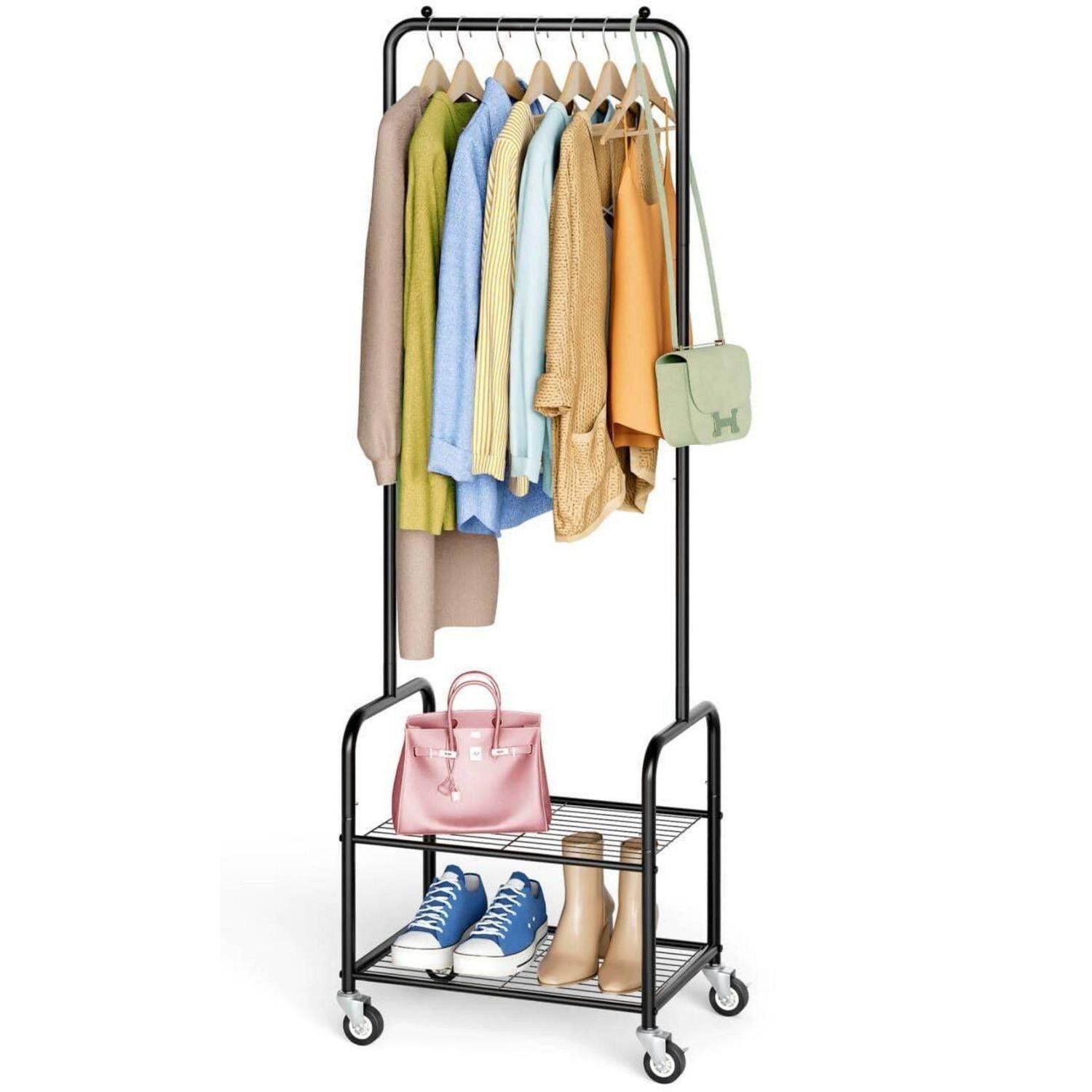 LuxusKollektion Kleiderstange Kleiderständer auf Rollen Schwarz (1 St)