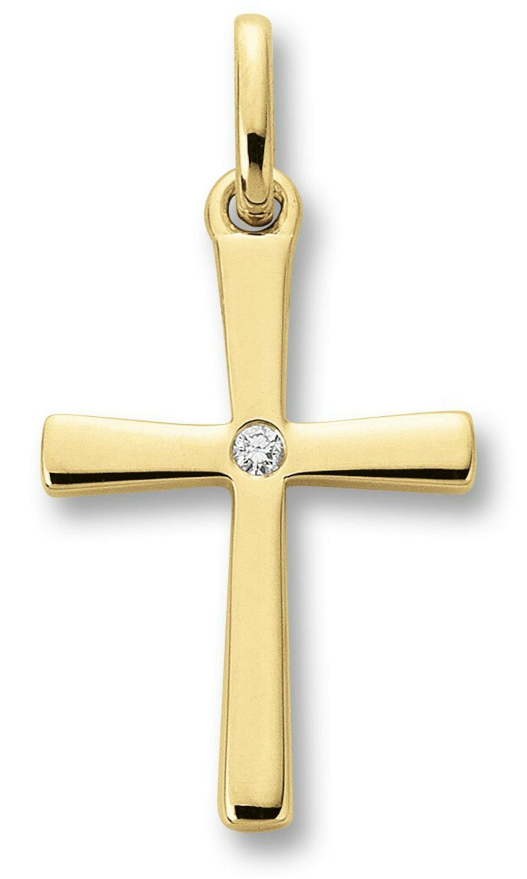 ONE ELEMENT Schmuck, 585 : Brillant Anhänger Höhe 19,80 Breite incl. Gelbgold, Damen 10,80 mm mm Diamant 0.01 ct - : aus Kettenanhänger Gold Öse