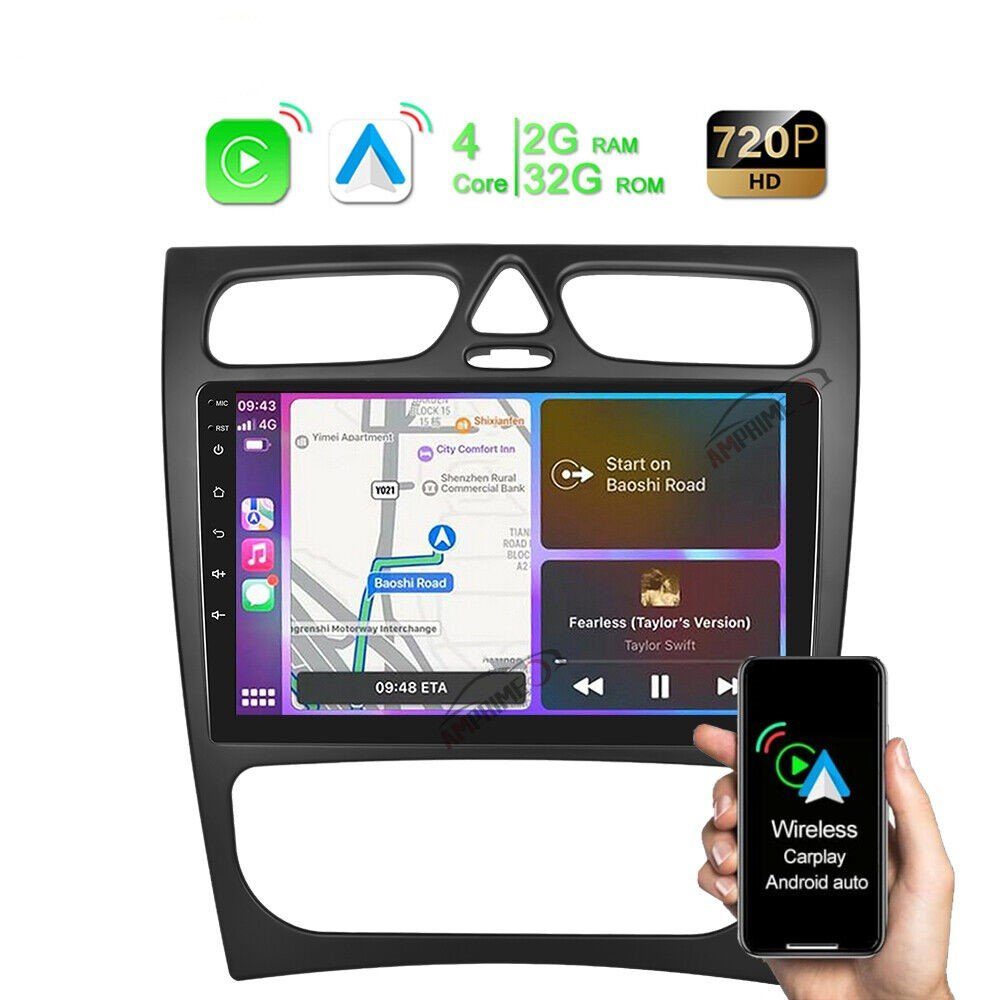 GABITECH Autoradio GPS NAVIGATION für Mercedes Benz G W463 C W203 CLK W209/C209 Einbau-Navigationsgerät