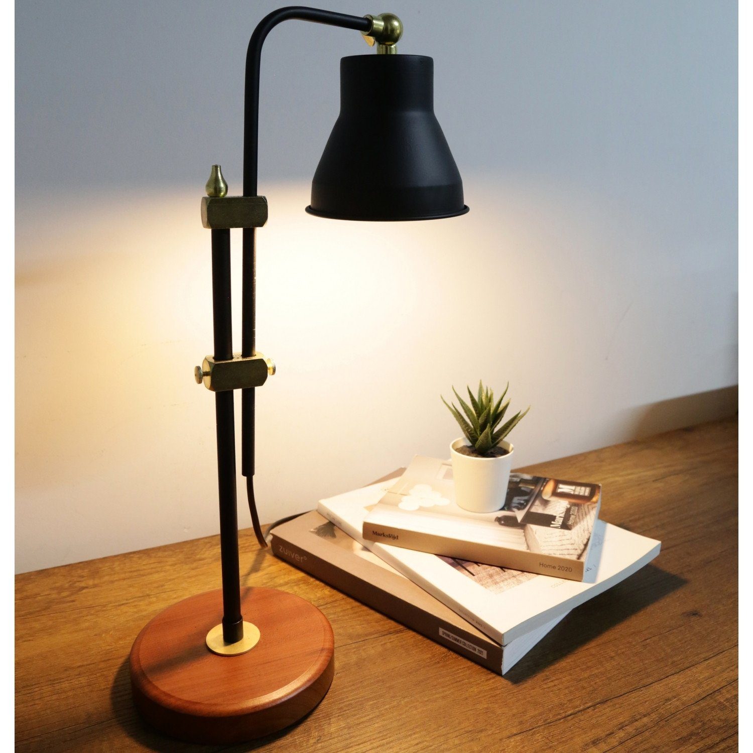 Opviq Schreibtischlampe AYDAXL, Schwarz, 12 x 12 cm, 100% Metall | Tischlampen