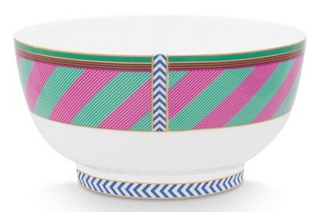 PiP Studio Schale Chique Stripes Bowl pink-green 18cm, Porzellan, (Schale)