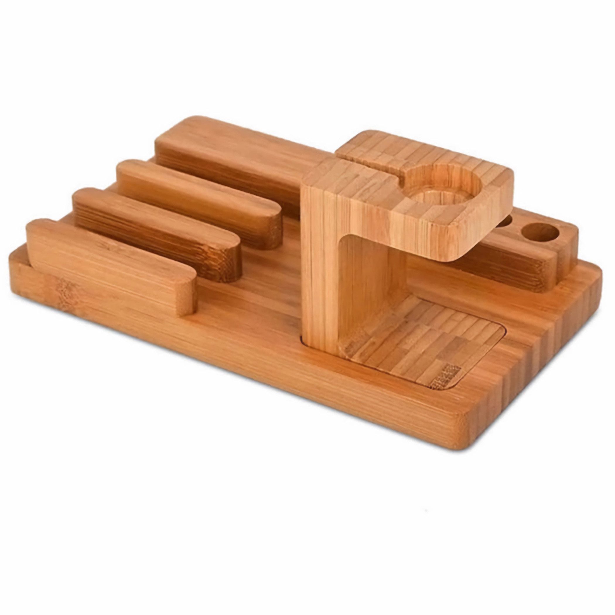 Handy-Halterung B25C Ladestation Bambus Handyhalter Desktop Organizer Dockingstationen