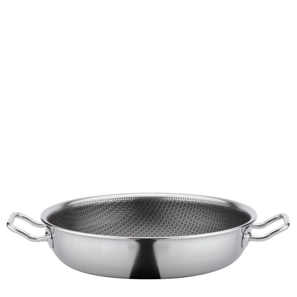 Spring Servierpfanne Servierpfanne 24 cm Vulcano Cut Resist Pure, (1-tlg), Edelstahl, nicht spülmaschinengeeignet, Induktion, alle Herdarten