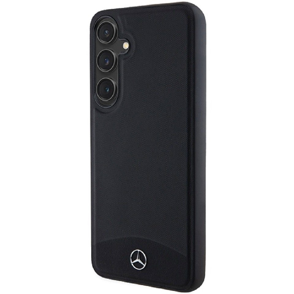 Mercedes Benz Handyhülle Case Galaxy S24 Plus Echtleder geriffelt MagSafe schwarz 6,7 Zoll, Kantenschutz