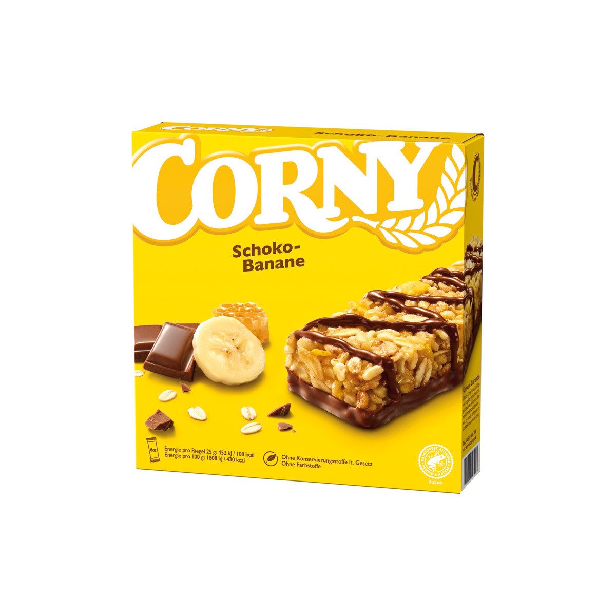 CORNY Cerealien, Corny Schoko Banane Müsliriegel mit Bananen und Milchschokolade 150g