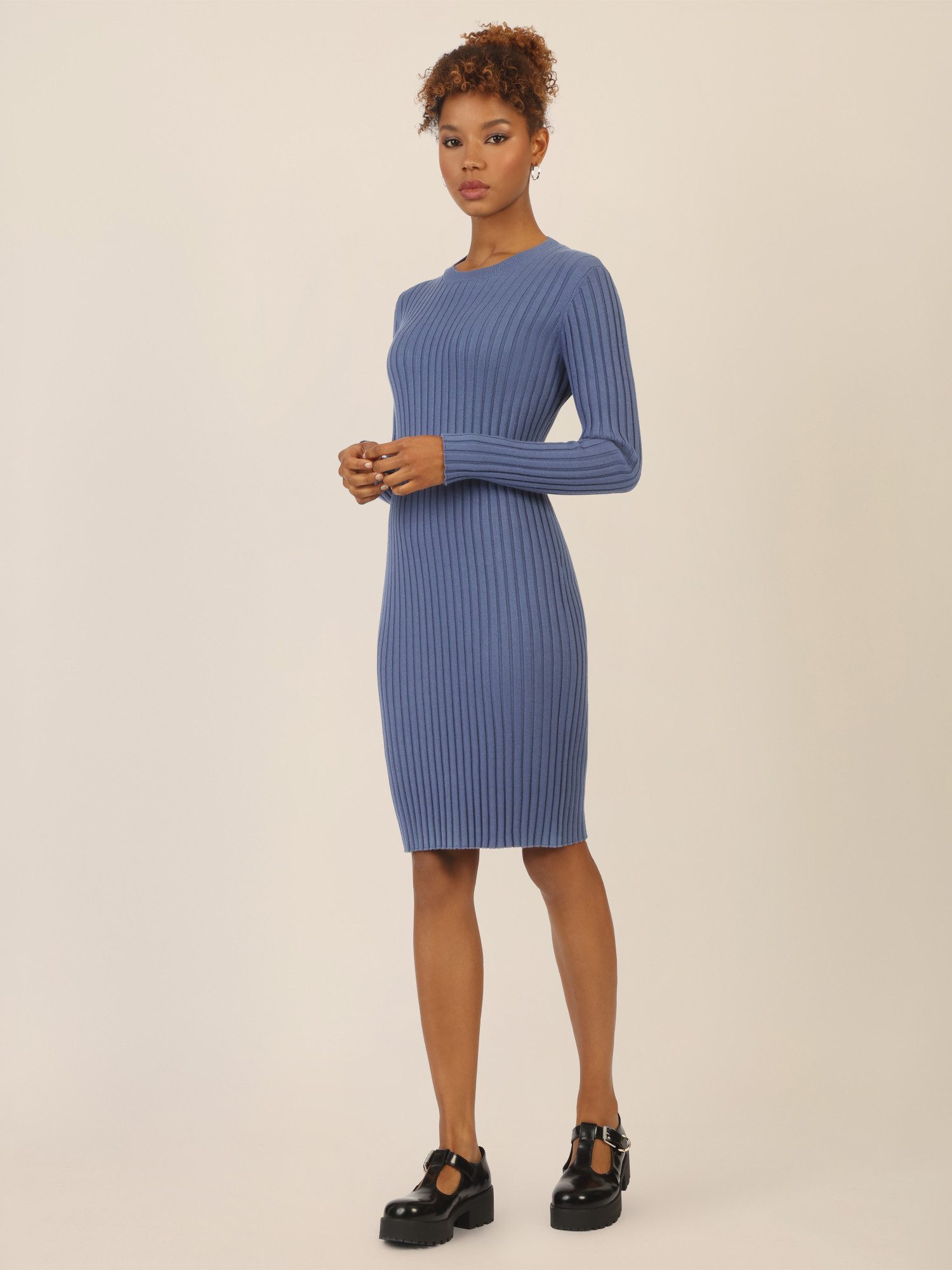 Apart Strickkleid aus Rippenstrickkleid und ärmellosem Pullunder günstig online kaufen