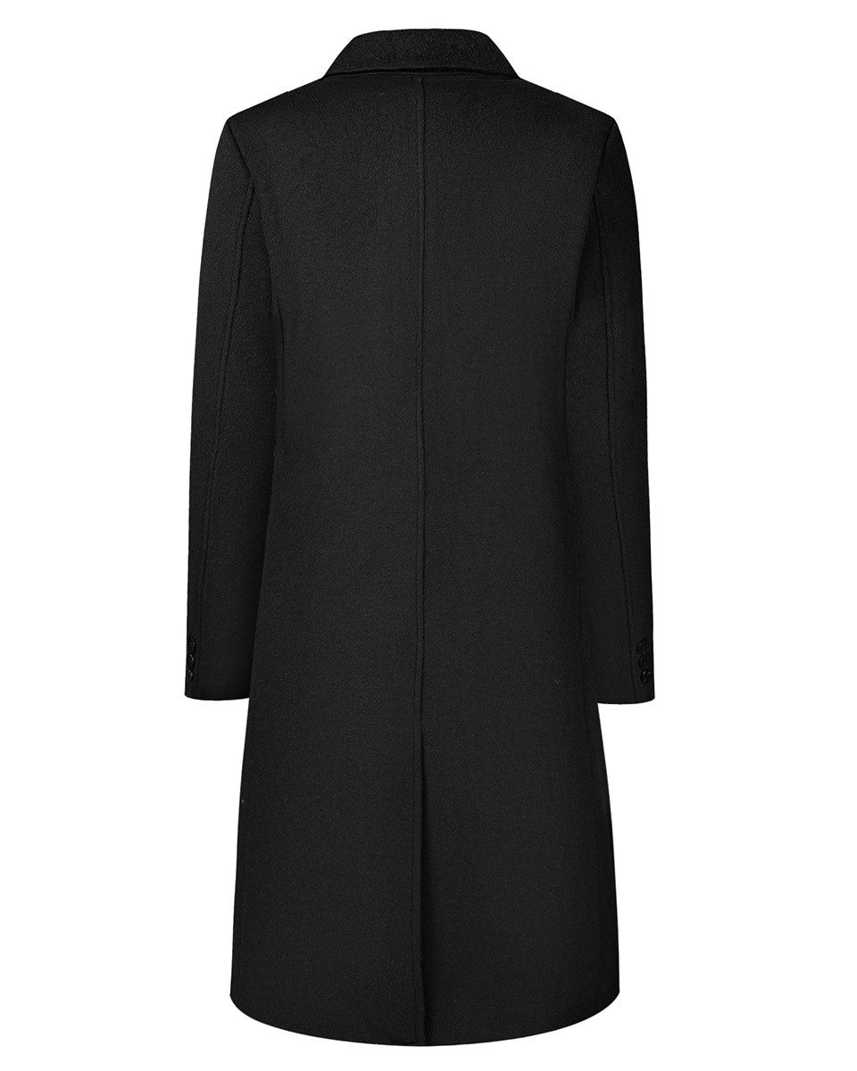 Allthemen Langmantel zweireihiger Herrenmantel in Uni Optik warmer Winterma günstig online kaufen