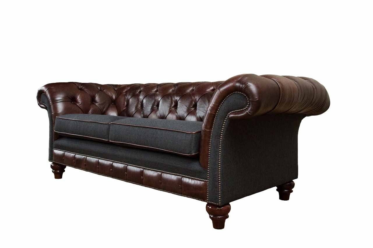 englisch Sitz, 3 Stil Europe In klassischer JVmoebel Made Sofa Braune Sofa Chesterfield Couch