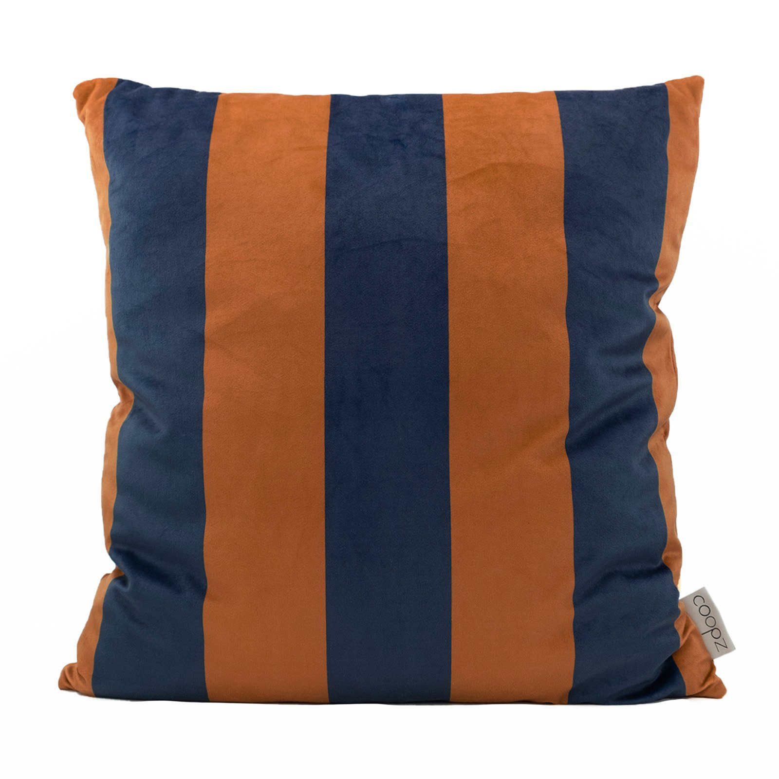 coopz Kissenbezug coopz Kissenbezug Velvet Stripe blue orange Samt nature UV-beständig Handmade Grafik