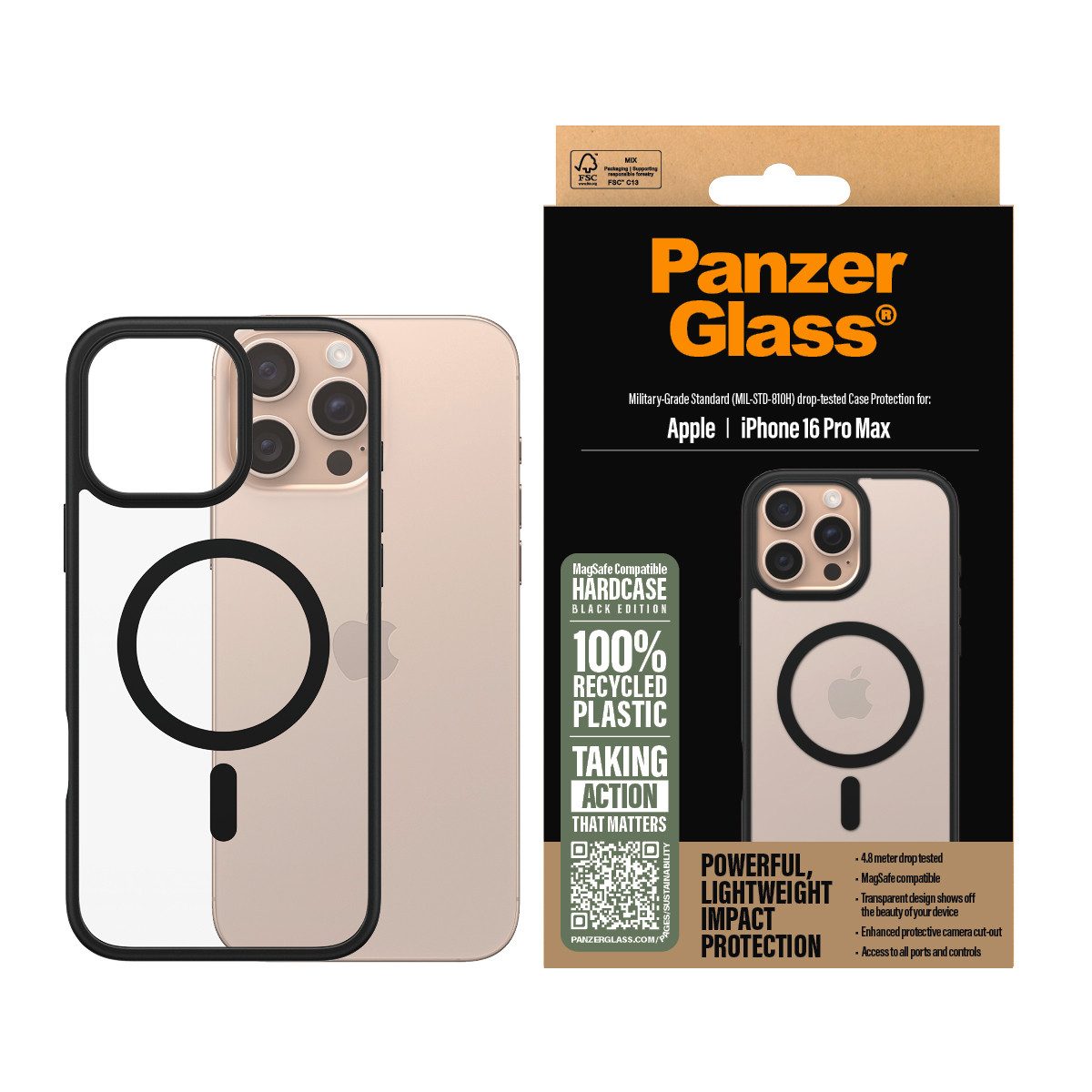 CARE by PanzerGlass Handyhülle HardCase mit MagSafe für Apple iPhone 16 Pro Max, Backcover, Schutzhülle, Handyschutzhülle, Case, Schutzcase, stoßfest