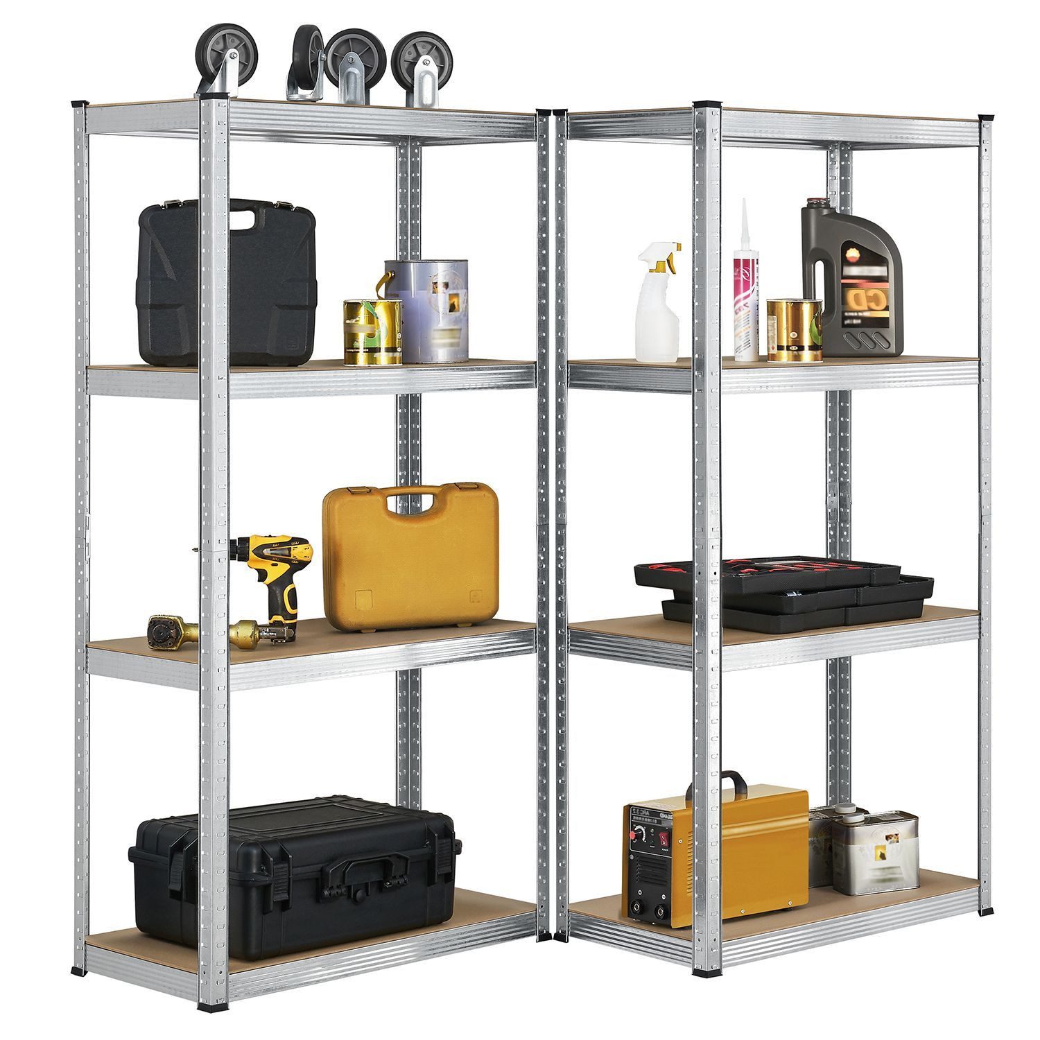 Juskys Schwerlastregal Easy, Set, 2er Set, 640 kg Traglast, 8 Böden, indivi günstig online kaufen