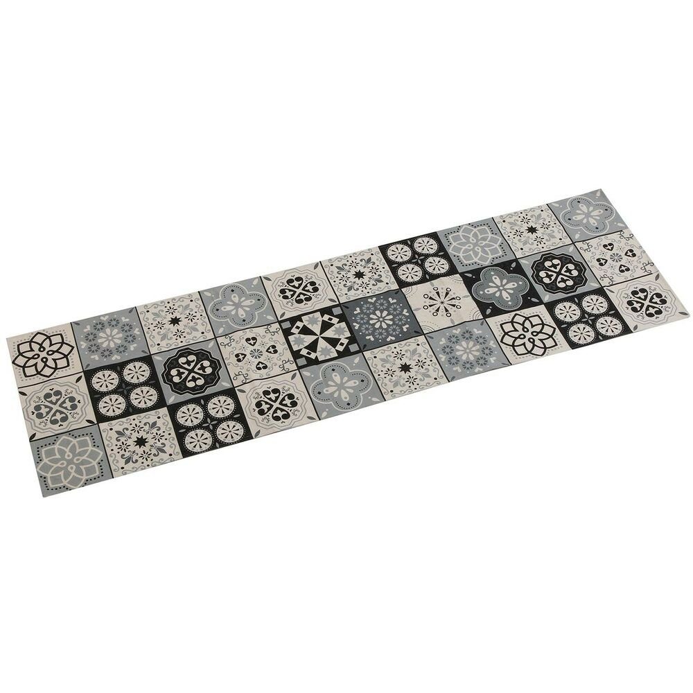 Bigbuy Tischdecke Tischläufer Mosaik Schwarz Polyester 44,5 x 0,5 x 154 cm