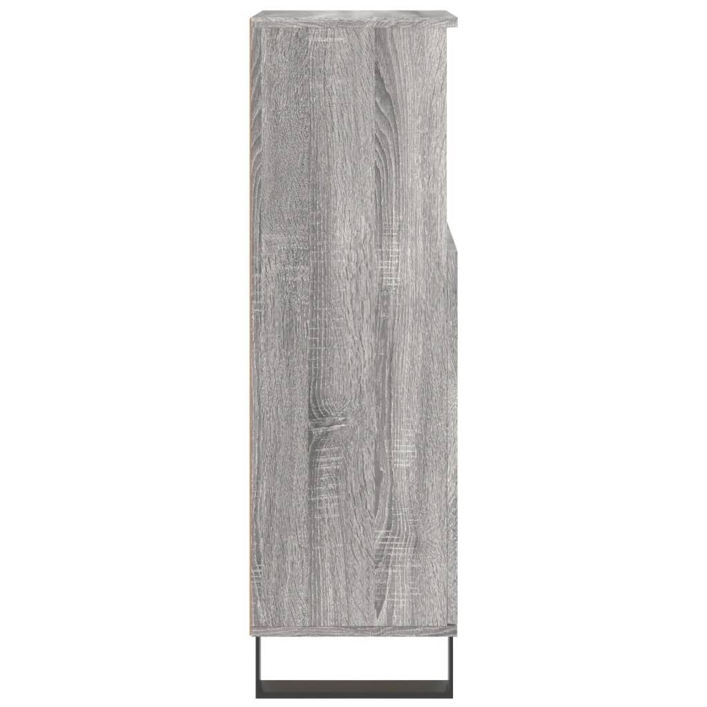 (1-St) Badezimmerspiegelschrank cm Badschrank Grau vidaXL Sonoma Holzwerkstoff 30x30x100