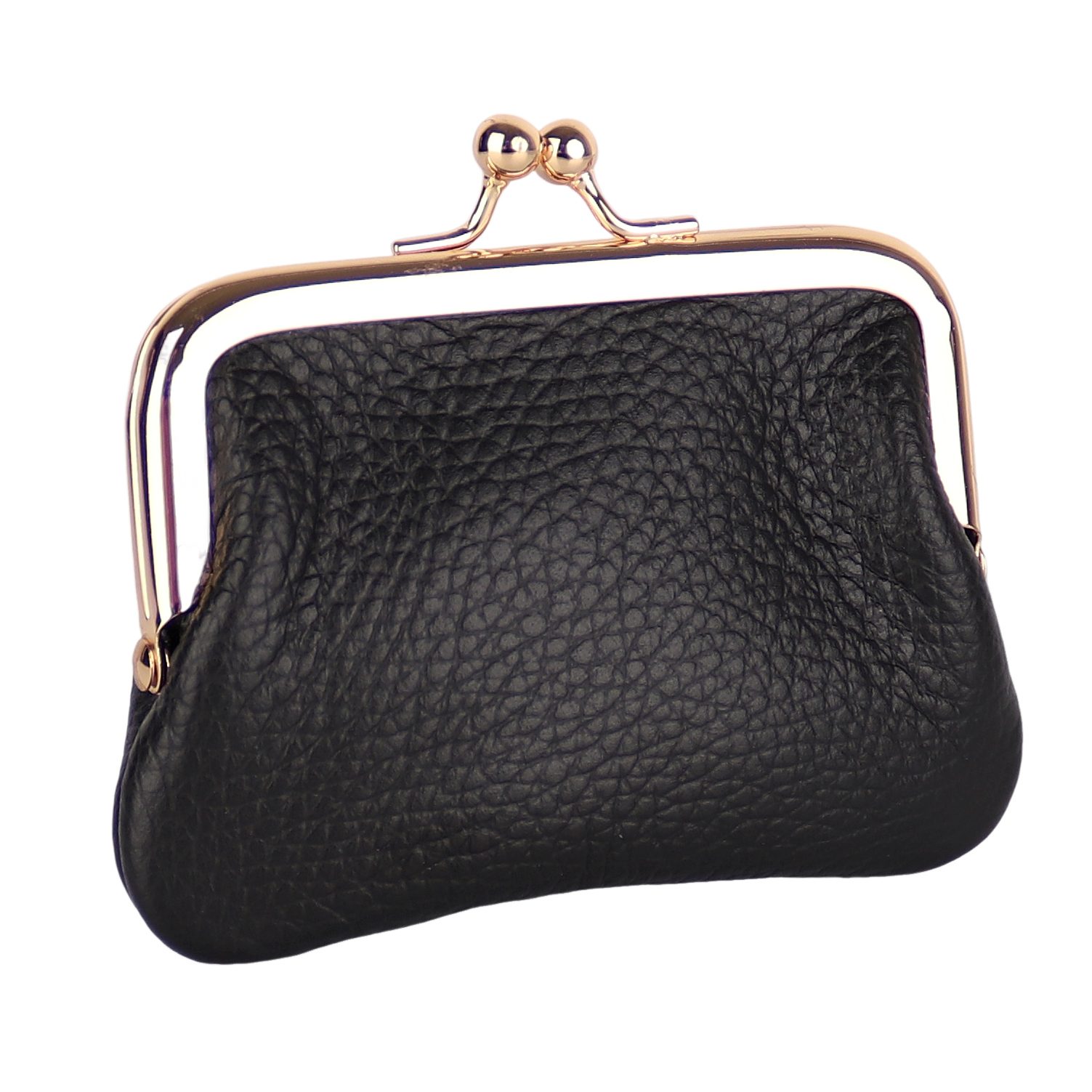 MIRROSI Mini Geldbörse Kleines Mittelgroßes Portemonnaie MADE IN ITALY Echtleder (11x7,5x2cm BxHxT), (Goldfarbene Klippverschluss-Knipsbörse), viele tolle Trendfarben zur Auswahl