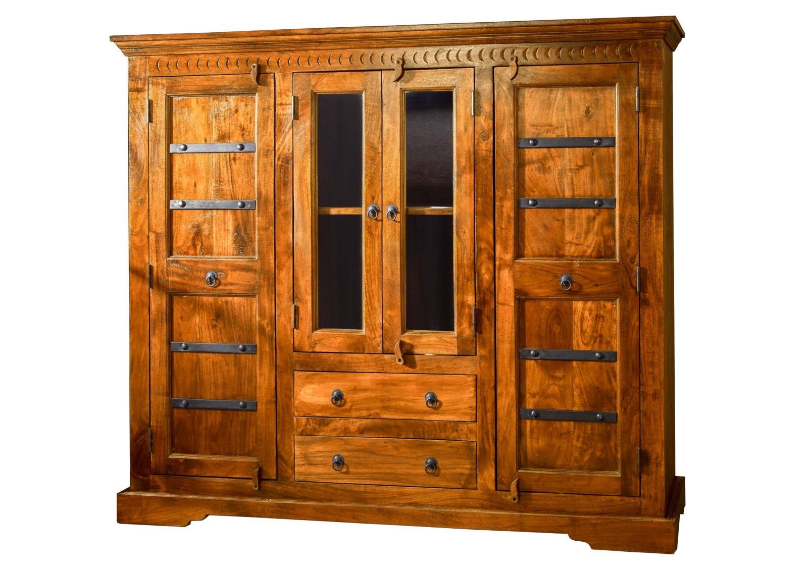 Massivmoebel24 Highboard (Highboard Akazie 160x50x142 honig  günstig online kaufen