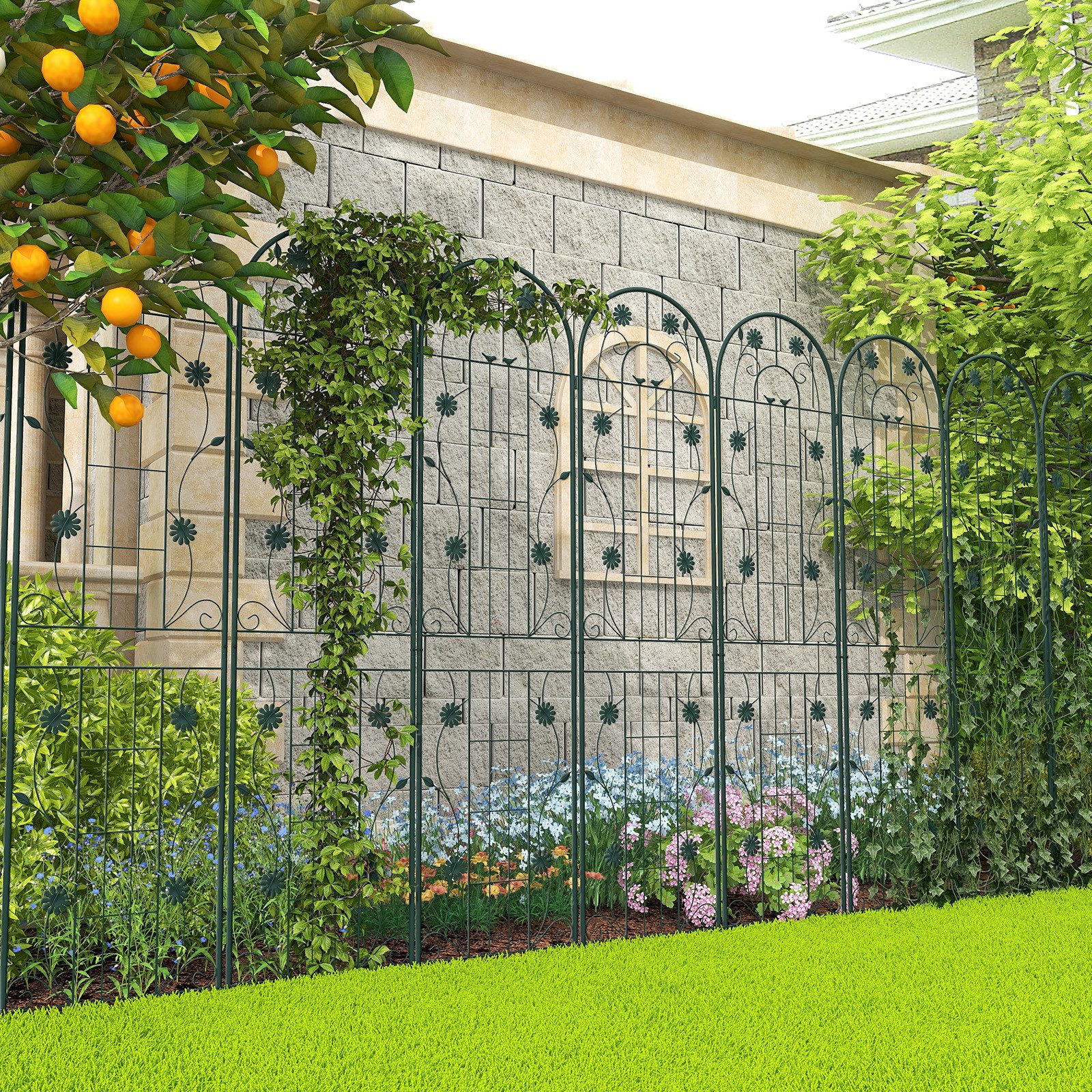 Thumbnail - KOMFOTTEU Gartenzaun, (2-St), Rankgitter aus Metall,220 x 50 cm