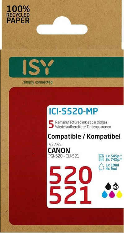 ISY Multipack 5 Canon PGI-520 + CLI-521 Nachfülltinte (x)