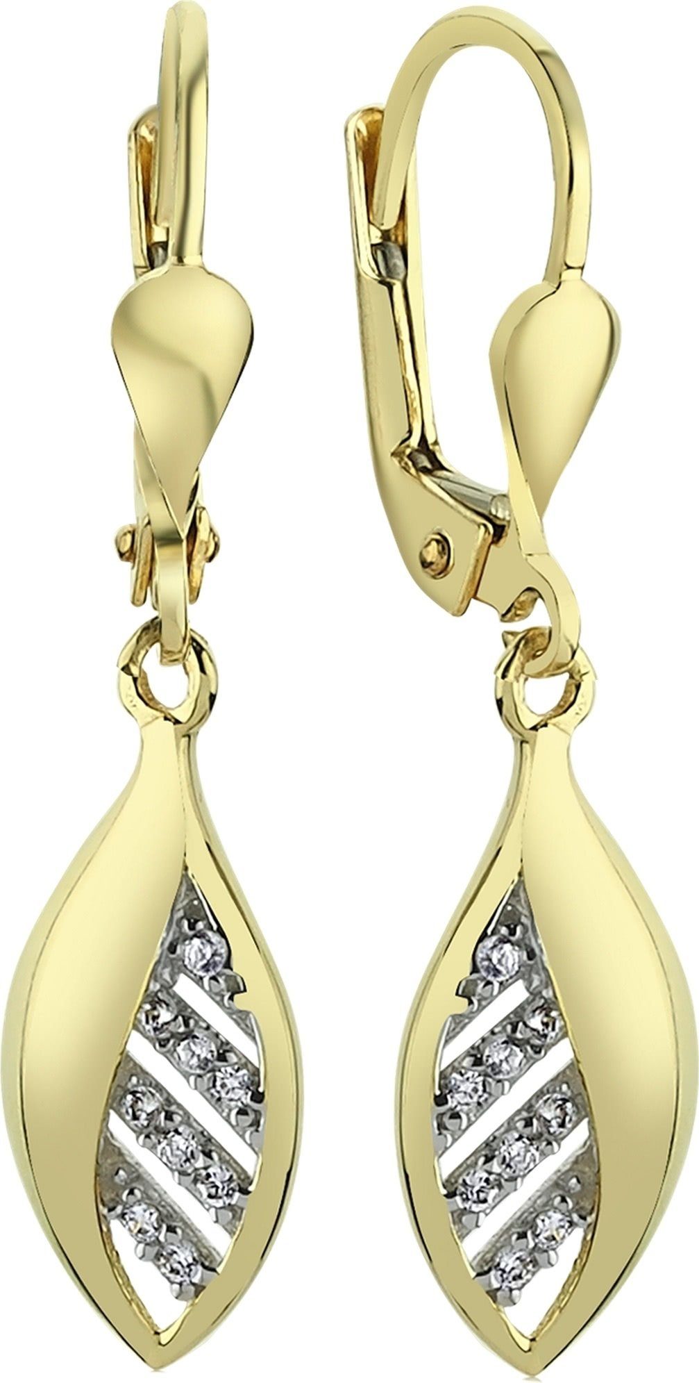 Karat, Balia Gold Balia Paar gold Damen (Ohrhänger), Ohrhänger (Blatt) 333 für weiß, 8 aus Ohrhänger - Gelbgold Ohrhänger 8K Farbe: