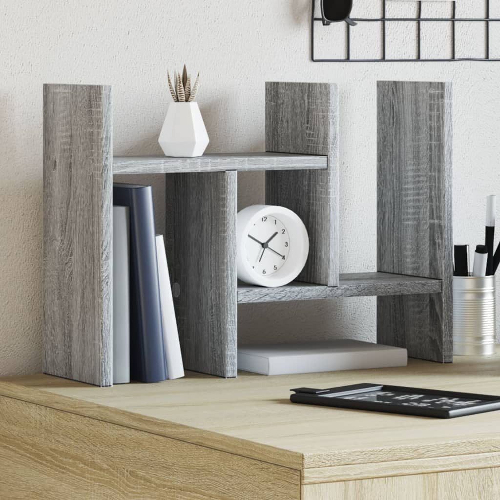 vidaXL Organizer Schreibtisch-Organizer Grau Sonoma 34,5x15,5x35,5 Holzwerkstoff