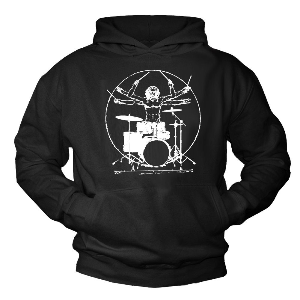 Kapuzenpullover Herren Schlagzeug Sweatshirt Drummer Hoodie Rock Musik Pulli Kapuze