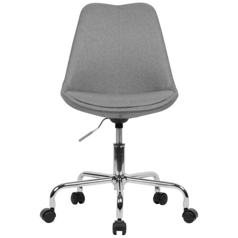 Amstyle Drehstuhl SPM1.423 (Schreibtischstuhl Hellgrau Stoff ohne Armlehnen), Schalenstuhl mit Rollen 110 kg, Arbeitsstuhl
