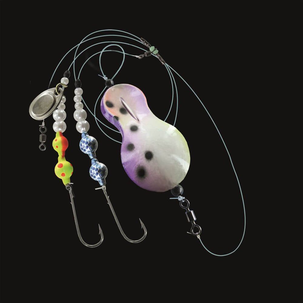 Vorfachschnur Jenzi Inline-Buttlöffel montiert 110cm UV Weiß Lila