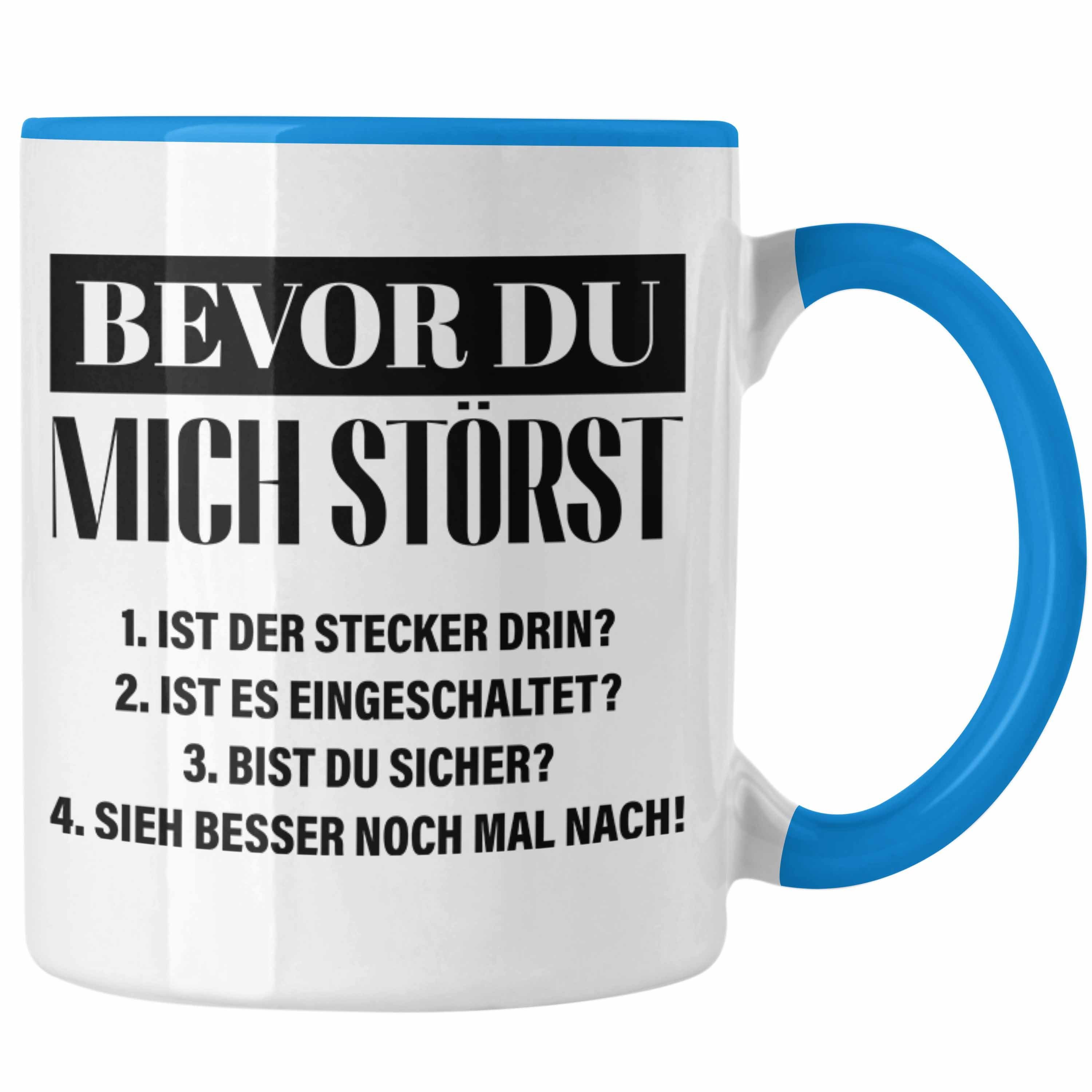 Trendation Tasse Trendation - IT Techniker Geschenk Tasse Support IT Informatiker Geschenk Lustiger Spruch Männer Blau