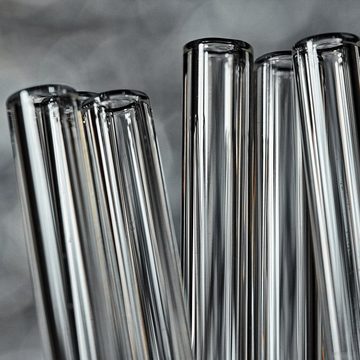 KaraLuna Trinkhalme 36 Glas Strohhalme Vorteilspack - 18x lange 18x kurze Strohhalme, (36-tlg)