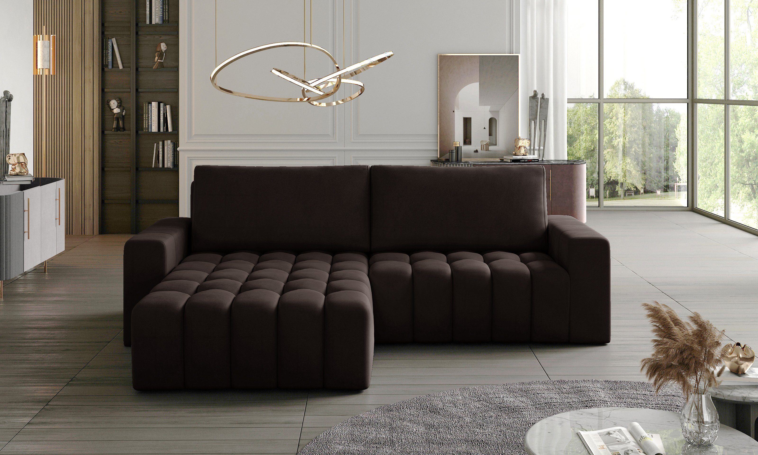 yourhouse24 Ecksofa Bonett mit Schlaffunktion und Bettkasten Monolith 29