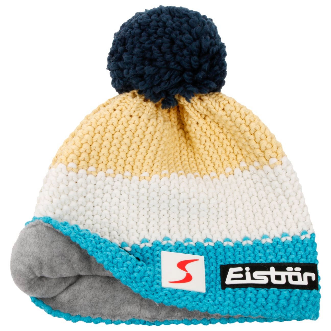 Eisbär Bommelmütze (1-St) Strickmütze mit Futter, Made in Austria