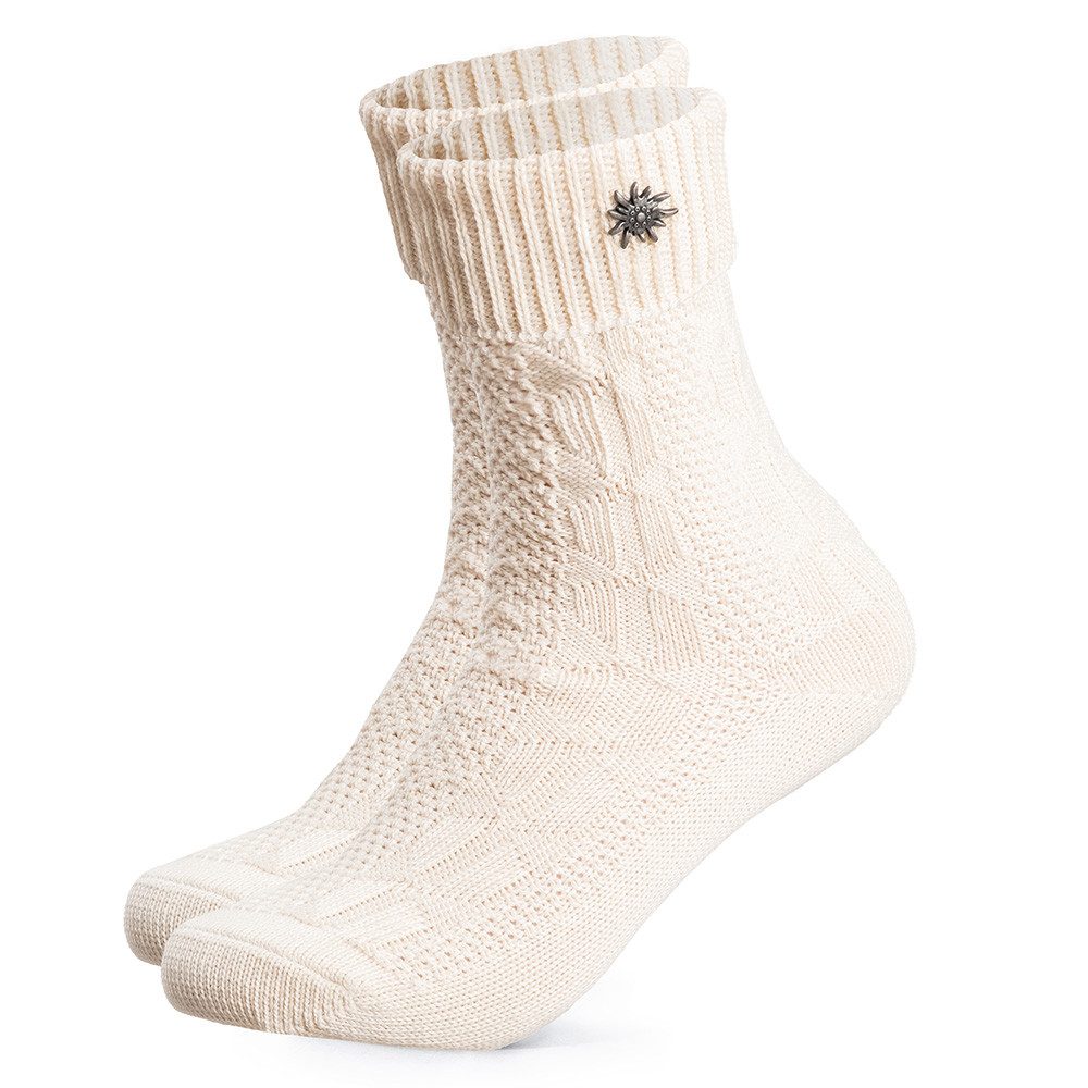 HerzSticht Trachtensocken Damen Kurze Trachtensocken 1er Pack (Modell: Edelweiss) (1-Paar)