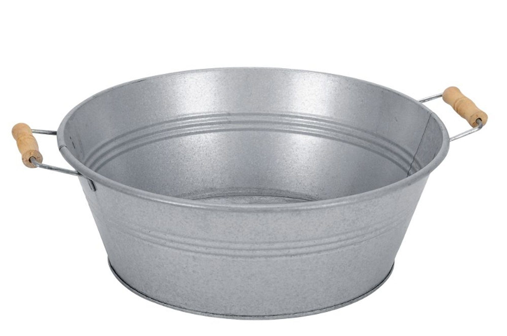 Pflanzkübel Zink Schale Pflanzkübel D40H14 cm mit Griffen