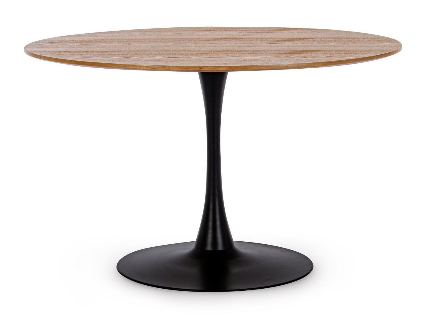Natur24 Esstisch Bloom Tisch 120 x 120 x 75 cm Stahl MDF Schwarz Braun