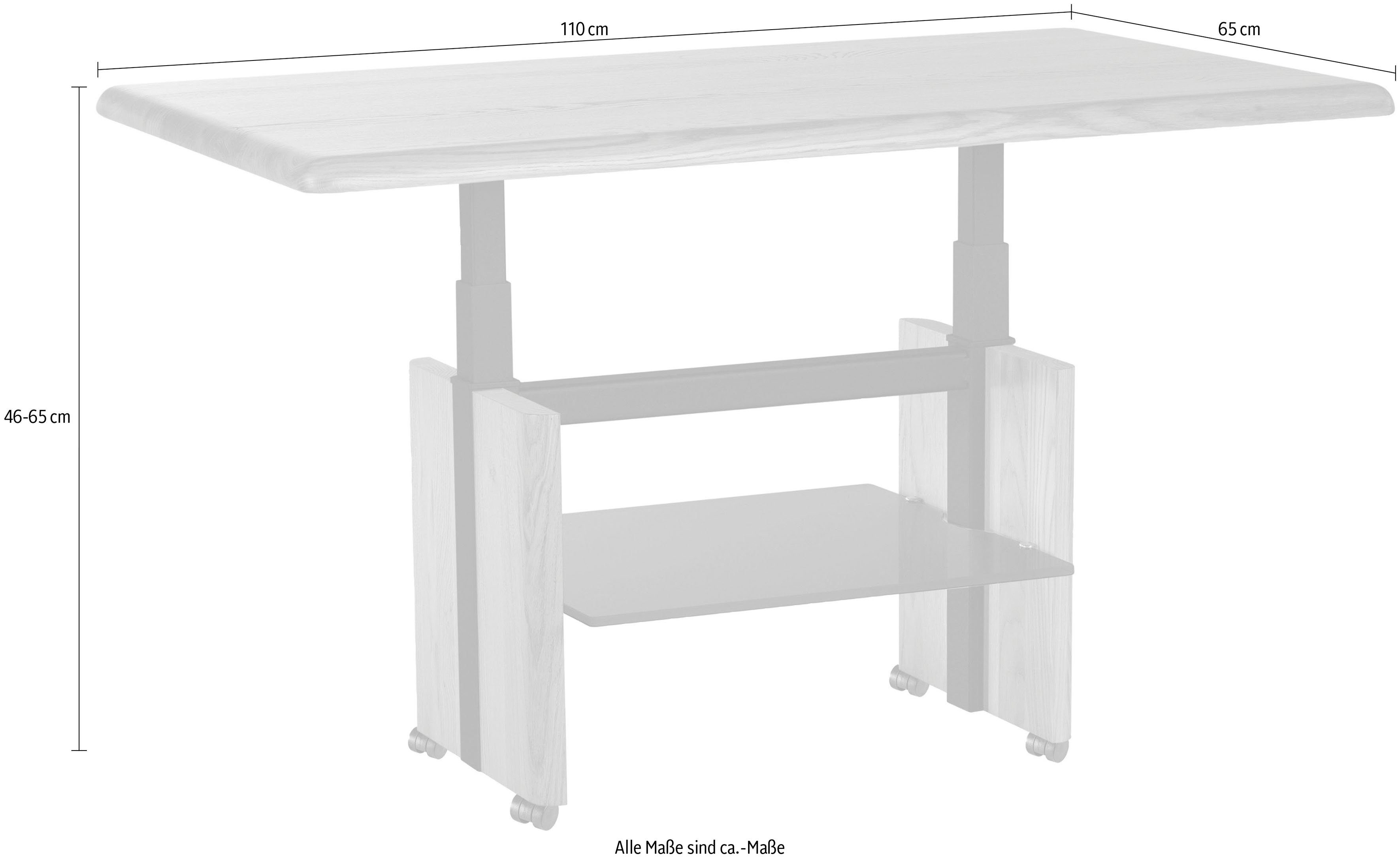 höhenverstellbar wildeiche, durch Couchtisch, Vierhaus Ilse Liftmechanik Platte eiche/geölt