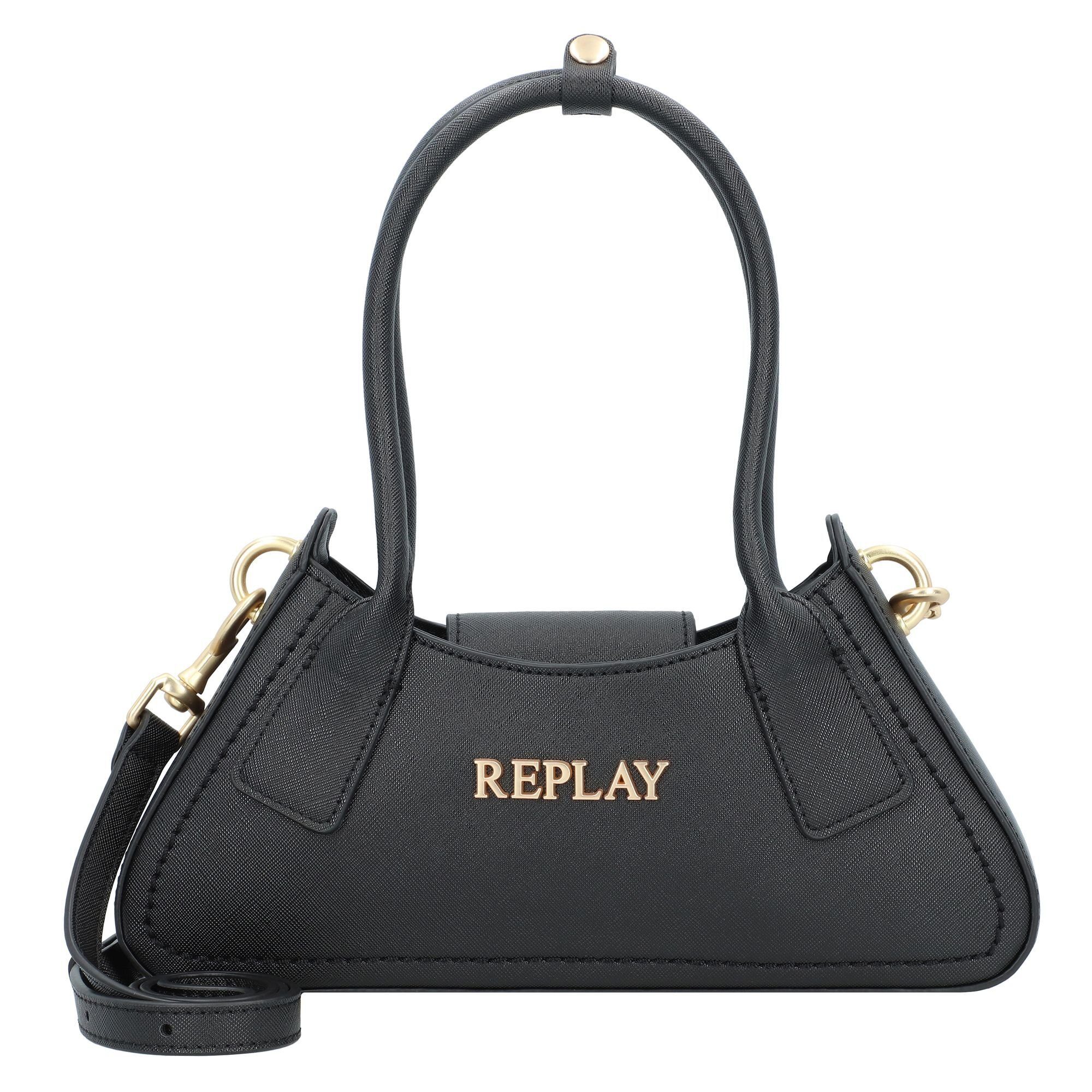 Replay Leder Schultertasche, black