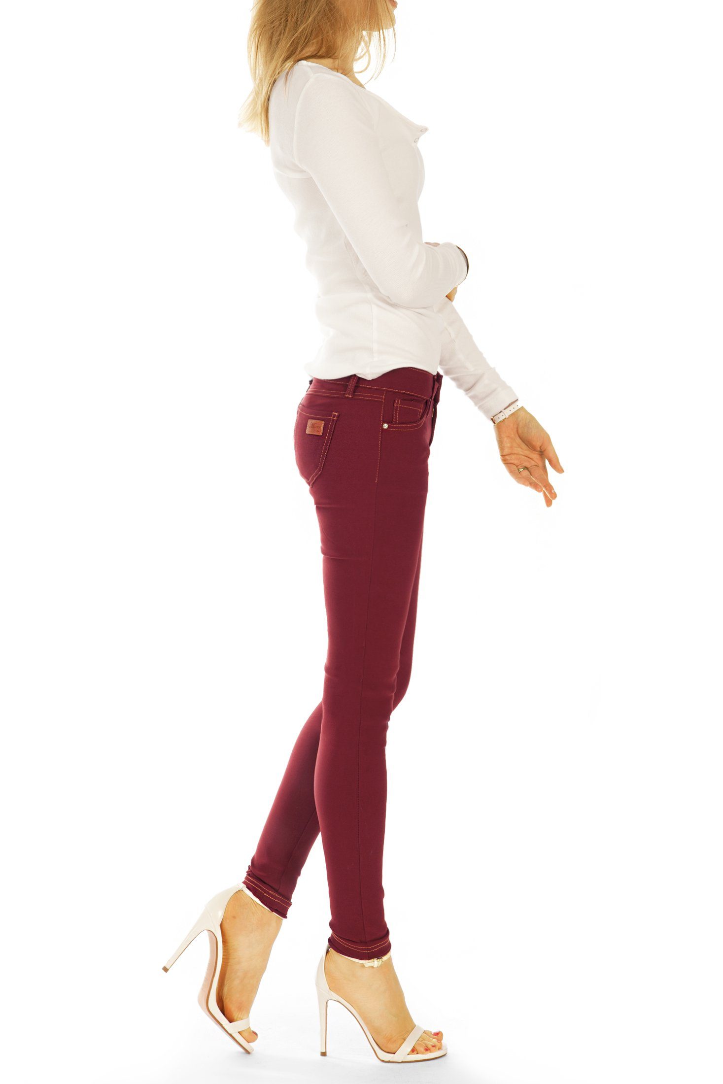 be styled Stoffhose Low waist slim Stoffhose enge Hüfthose bequem - Damen - j53L unifarben