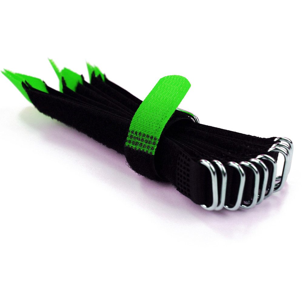 Goodymax Kabelbinder 10 Klettkabelbinder 15 cm grün Haken/Flausch UNTERSCHIEDLICHE SEITEN wiederverwendar Klettband Klettverschluss Kabel Organizer