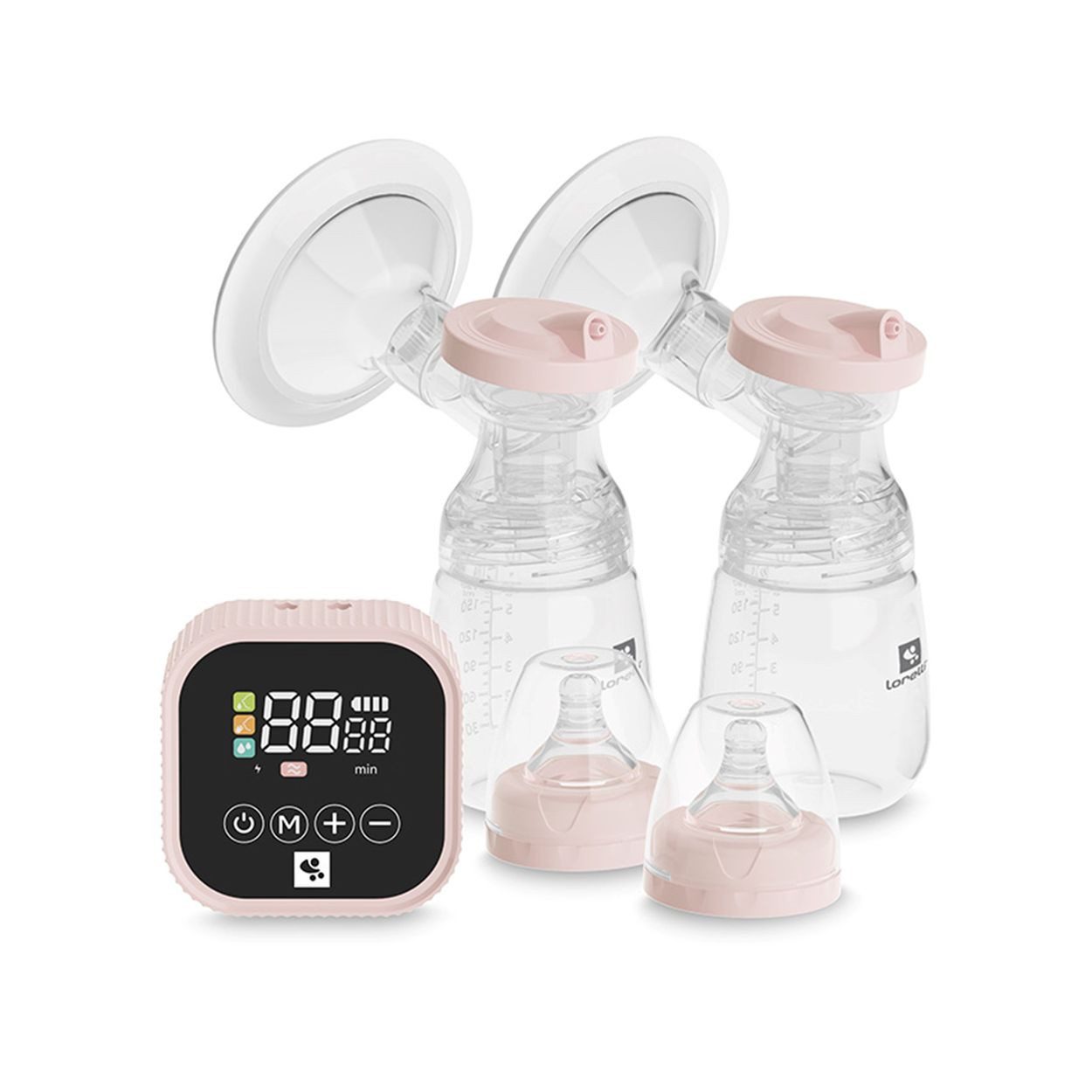 Lorelli Elektrische Doppelmilchpumpe Eva, elektrisch, 180ml Fassungsvermögen, USB-Kabel, Timer, Adapter