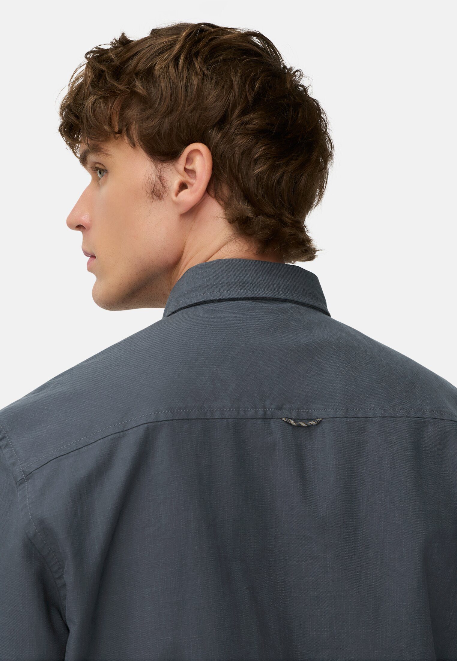 camel active Langarmhemd mit Kentkragen und Brusttaschen Langarm Button-Down