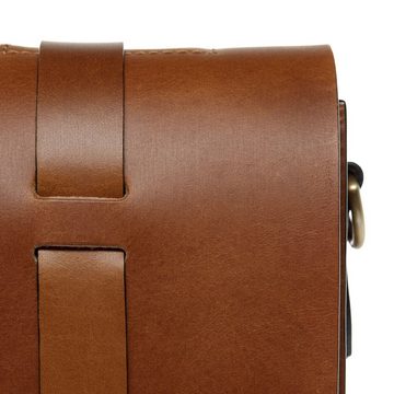 SID & VAIN Satteltasche »BOSTON«, Aktentasche 15 Zoll echt Leder Unisex, Aktentasche hellbraun